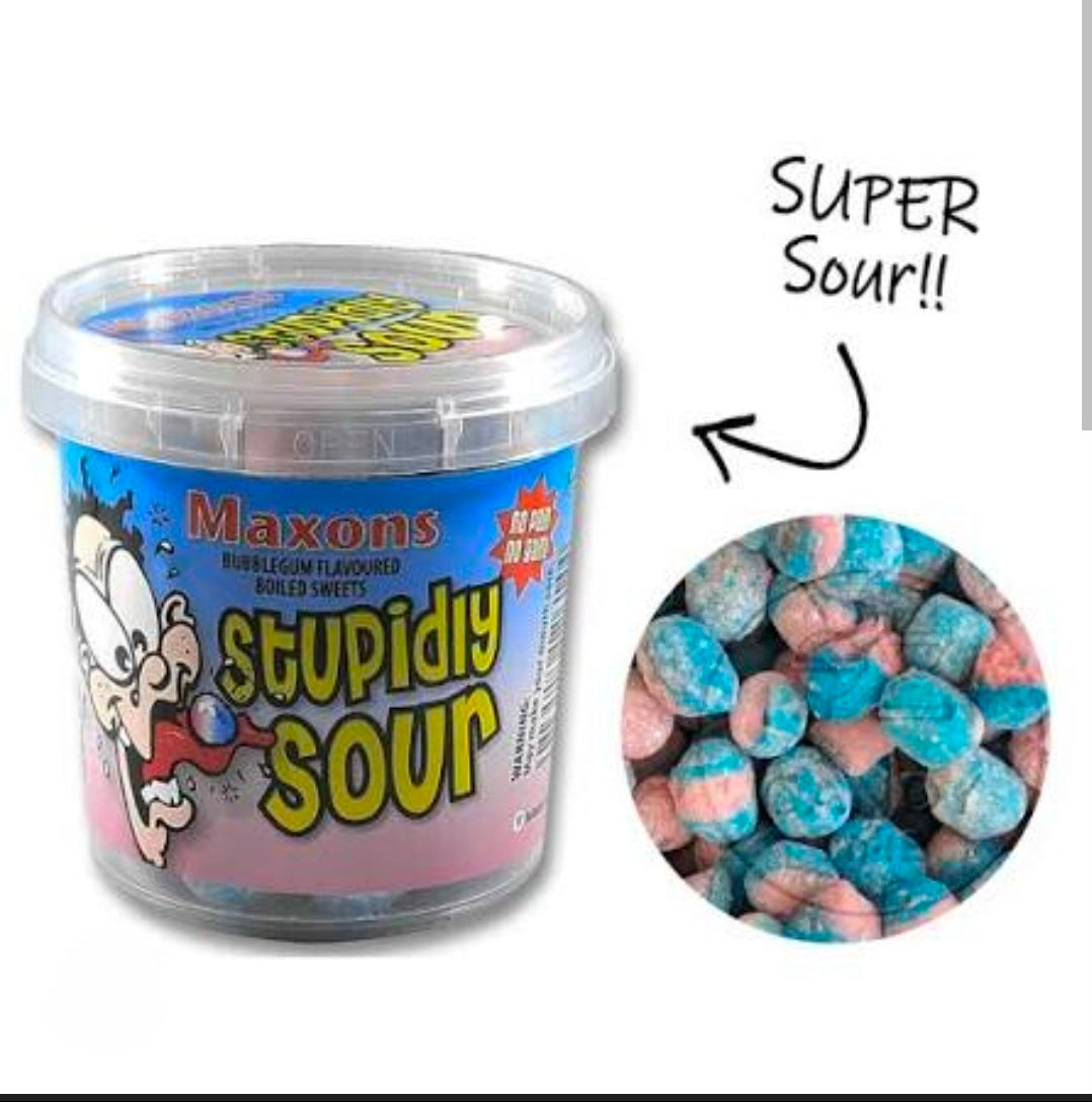Maxons Stupidly Sour Bubblegum Boiled Sweets British